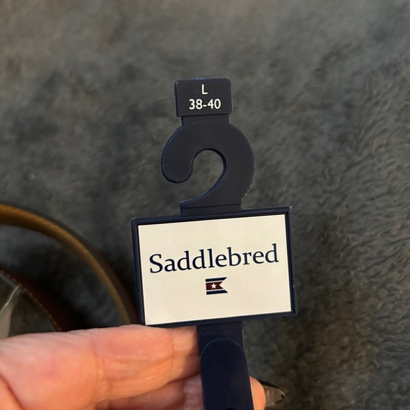 NWT Saddlebred Brown Leather Belt Silver Buckle L 38/40 - Picture 6 of 7